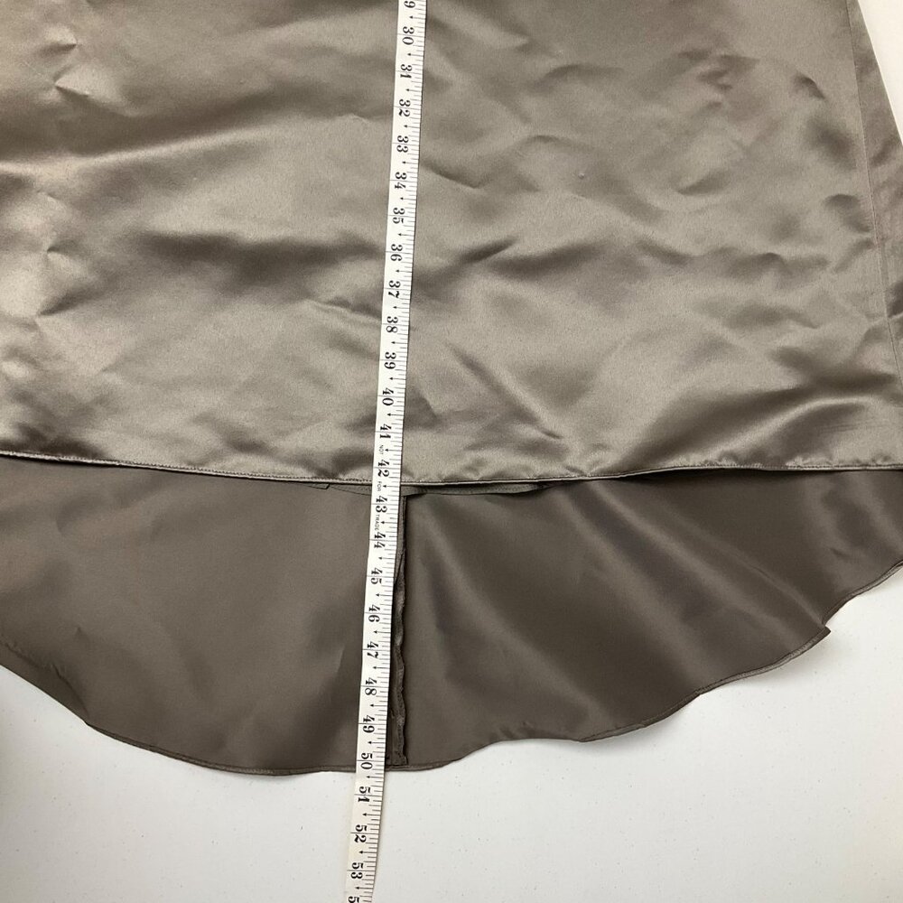 New Image Two-Piece Gray Corset Sweep Train Silk Womens Sz 10 Formal Dress Prom - Picture 8 of 16